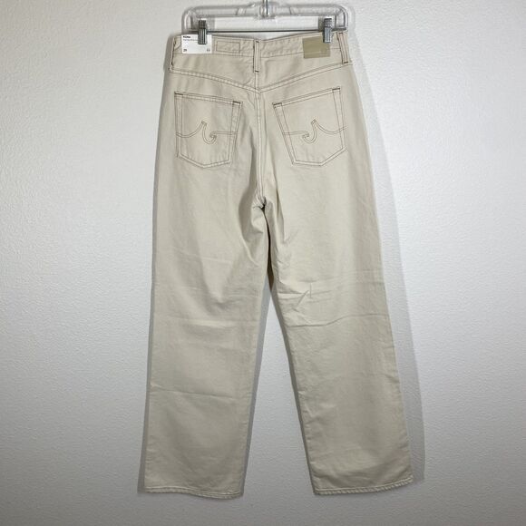 AG Kora Jeans Womens 29 High Rise Wide Leg Cream Denim Pants Cotton Casual - Picture 4 of 12